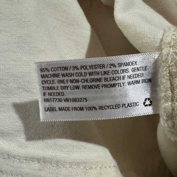 LOFT SZ 25/0 Jean Shorts Stretch Hi-Rise Pockets Zip-Fly Beige - Picture 5 of 5